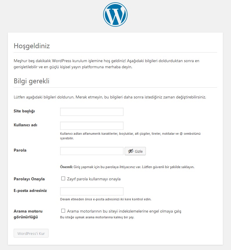 WordPress Manuel Kurulumu